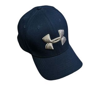 Under Armour Navy Blue and Silver Hat